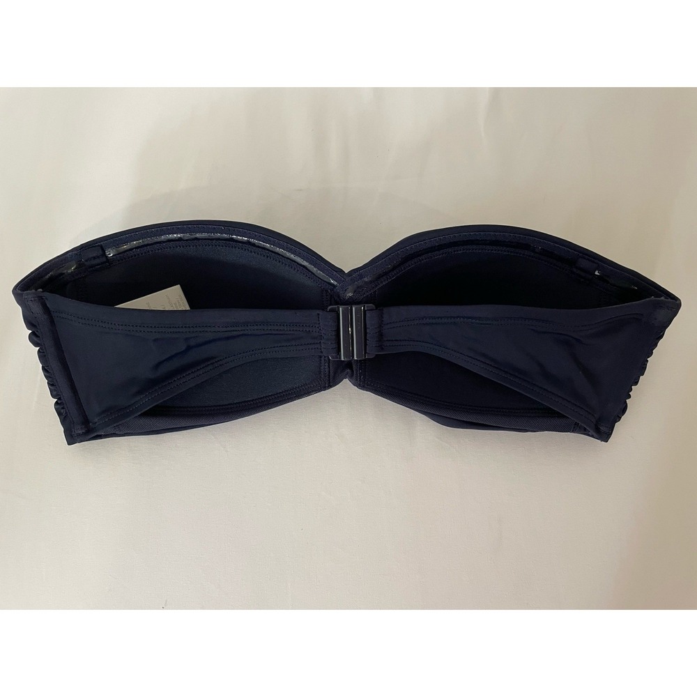 Boden Andros Bikini Top Size 6 Navy Non Wired Padded Strapless Twist Bandeau - Picture 2 of 4